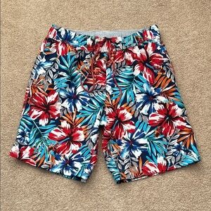 Tommy Hilfiger Men's Hawaiian Floral Swim Trunks Board Shorts Size Medium